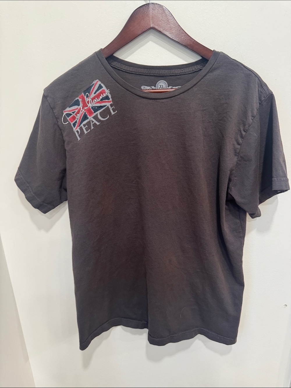 2010 John Lennon Give Peace A Chance Graphic T-Shirt XL Charcoal Grey